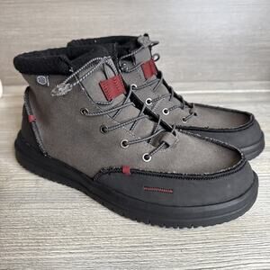 Hey Dude Bradley Waxed Canvas Boots 40625-030 Grey Men's Size 8